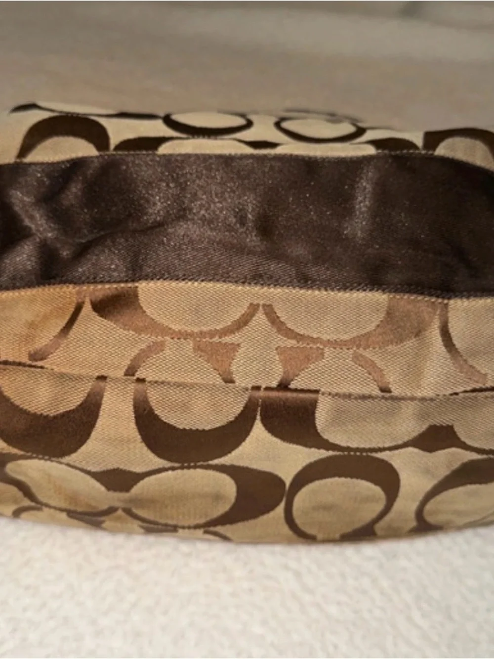 Vintage Coach Signature Canvas Hobo in Brown and Tan